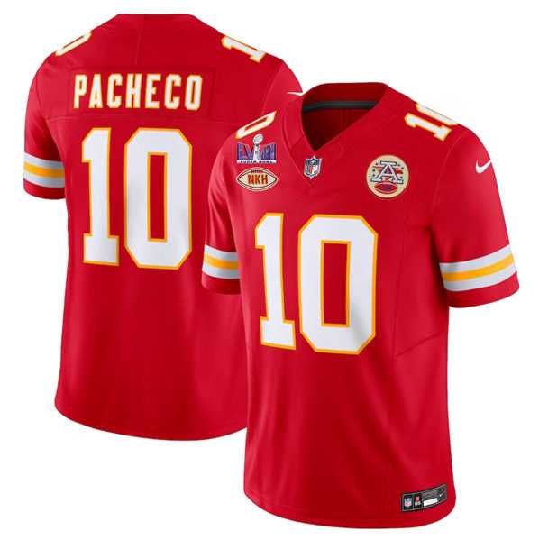 Mens Kansas City Chiefs #10 Isiah Pacheco Red 2024 F.U.S.E. Super Bowl LVIII Patch With NKH Patch Vapor Untouchable Limited Jersey Dzhi